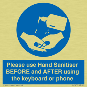 Please use Hand Sanitiser BEFORE and AFTER using the keyboard or phone